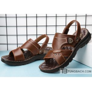 Dép Sandal Nam Da Bò Thật Đế PU Êm Chân DSD07 Quai Bản Rộng - Ảnh 18