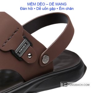 Dép Sandal Nam Da Microfiber Đế PU Êm Chân DSD08 - Ảnh 8