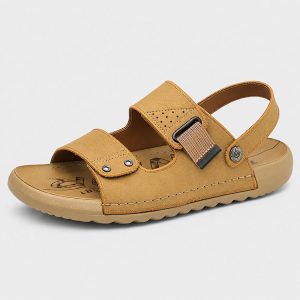 Dép Sandal Nam Da Quai Bản Rộng DSD05 Đế PU Êm Chân Đi 2 Kiểu