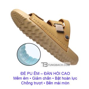 Dép Sandal Nam Da Quai Bản Rộng DSD05 Đế PU Êm Chân Đi 2 Kiểu - Ảnh 15