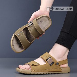 Dép Sandal Nam Da Quai Bản Rộng DSD05 Đế PU Êm Chân Đi 2 Kiểu - Ảnh 10