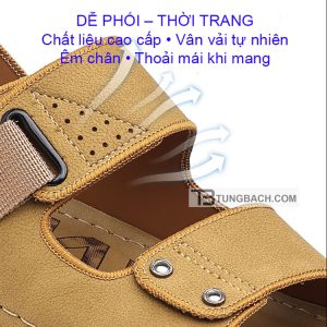 Dép Sandal Nam Da Quai Bản Rộng DSD05 Đế PU Êm Chân Đi 2 Kiểu - Ảnh 6